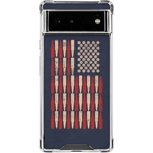 Blue Bullet American Flag Google Pixel 6 Clear Case